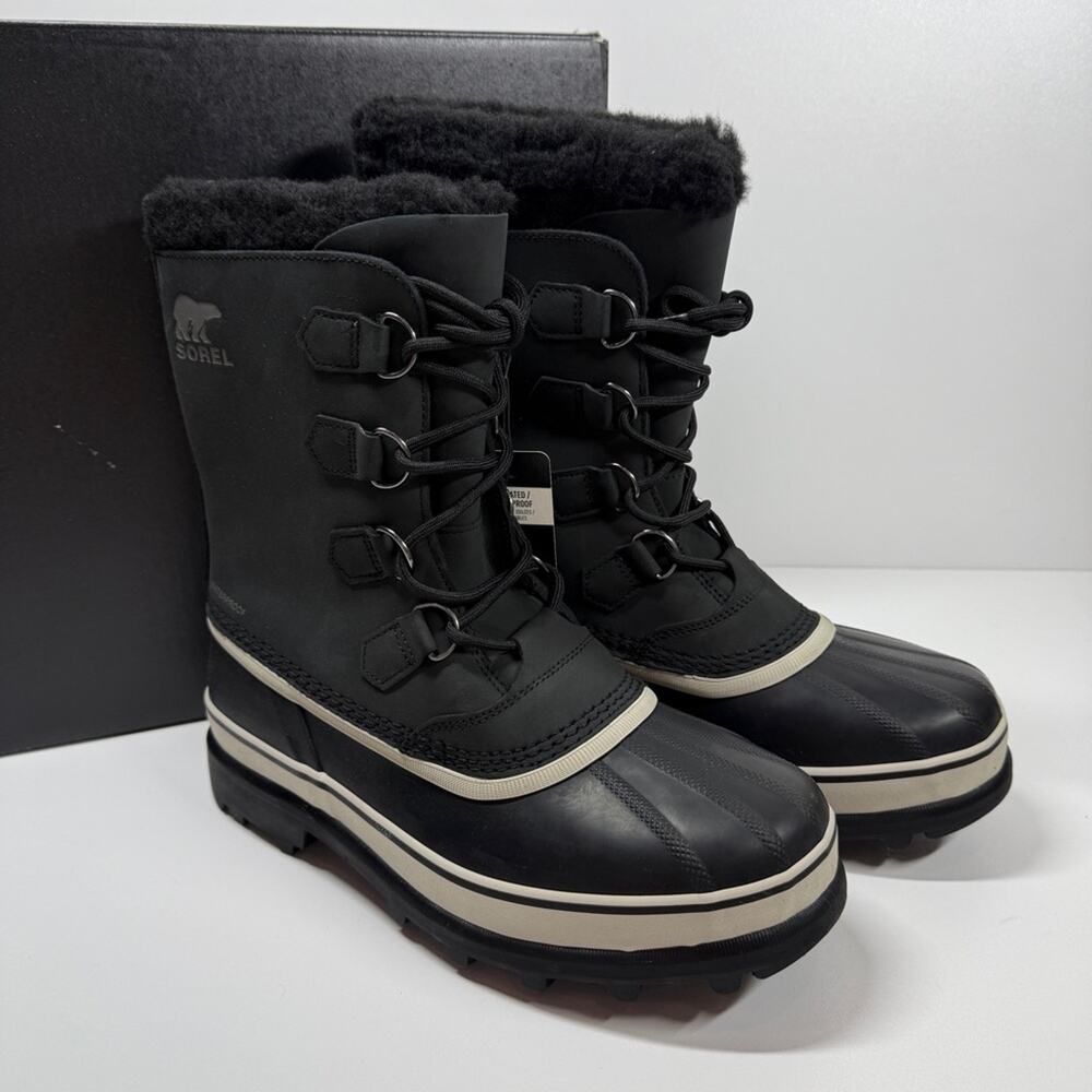 NIB • SOREL CARIBOU™ Men's Waterproof Boot in Black Size: 10